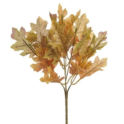 Τεχνητό μπουκέτο φύλλα βελανιδιάς, κίτρινο 33cm