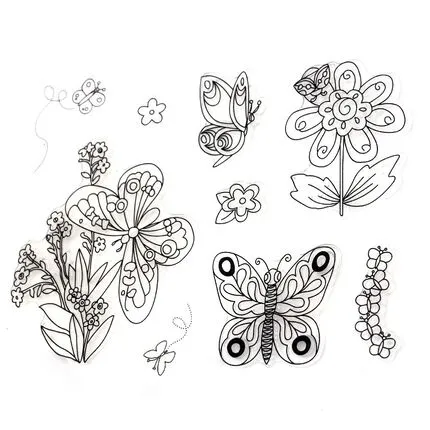 Σφραγίδα σιλικόνης πεταλούδες 15x18cm