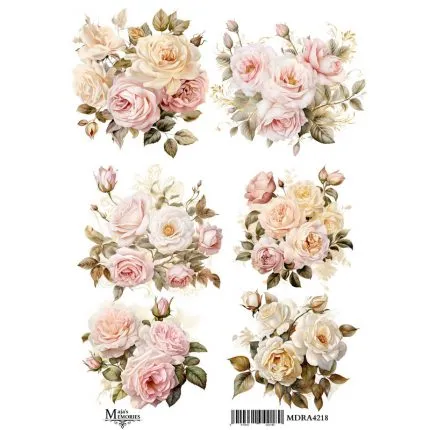 Ριζόχαρτο Maja’s Memories, 22.5x32cm, Μπουκέτα με τριαντάφυλλα