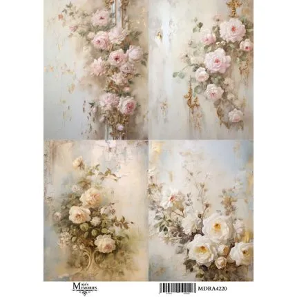 Ριζόχαρτο Maja’s Memories, 22.5x32cm, Σύνθεση με τριαντάφυλλα