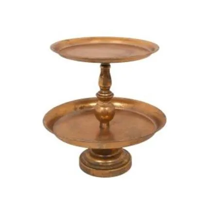 ΜΕΤΑΛΛΙΚΟΣ ΔΙΣΚΟΣ ΜΕ ΠΟΔΙ ANTIQUE ΧΡΥΣΟ 35x32x31εκ