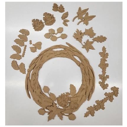 Ξυλόγλυπτη σύνθεση Φθινοπωρινό Στεφάνι