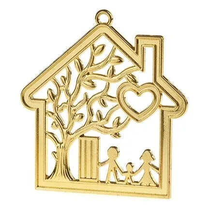 Μεταλλικό στοιχείο σπιτάκι οικογένεια 5x6 cm ΣΕΤ/2