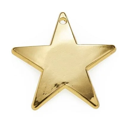 Μεταλλικό στοιχείο αστέρι χρυσό 1,5cm ΣΕΤ/10