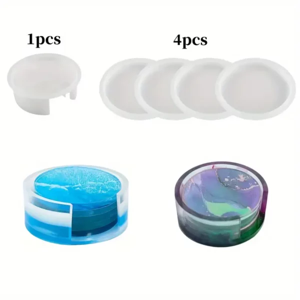 Καλούπι σιλικόνης, Σουβέρ Στρογγυλό και Βάση, Σετ 5