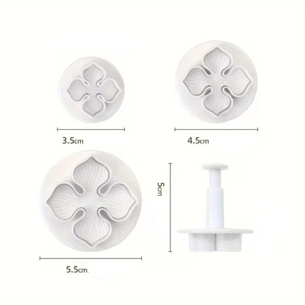 Κουπάτ-σφραγίδες με λαβή, Λουλούδι ορτανσία, 3 τεμ.