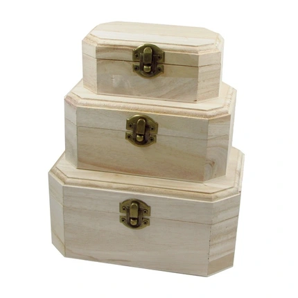 Ξύλινο κουτί 17.5x12.5x8.7cm, 15.1x10x7.8cm και 12.5x7.4x5.1cm